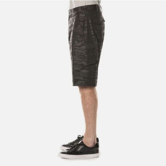 Iron Co Shorts Mens 38 Blackout Camo Stretch Performance Hybrid Cargo - Picture 2 of 11